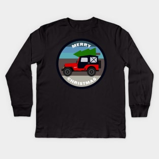 [JEEP] Driving Home for Christmas Kids Long Sleeve T-Shirt